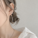 - Ligne / ear cuff - リーニュ シルバー ロング イヤーカフ
