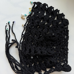 ブラック　ゴールド　アクセサリー付き　クロシェボンネット　CROCHETBONNET ボンネット帽子　帽子　ニット帽　ハット　編み物　毛糸　ハンドメイド　毛糸帽子　推し活　ビーニー　推し活グッズ　