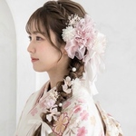 成人式 卒業式 結婚式 髪飾り 前撮りヘッドパーツ ヘアアクセサリー ツインテール -65
