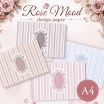 【10枚】Rose Mood｜A4 両面デザインペーパー　chan.ceオリジナル 可愛い　ピンク　バラ　コラージュ