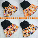  犬服　ハロウィン柄　バルーンワンピース　バルーンタンクトップ 　リボンワンピース　フリルワンピ　ハンドメイド　ドッグウェア　ペット服　Halloween　ハロウィーン　小型犬　チワワ　トイプー
