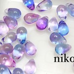 ドロップビーズ♬グラデーション4×6mm/20粒/青紫