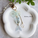 🩵ニャン魚姫キーホルダー🧜🏻‍♀️ レジン/ねこ/ネコ/猫/マーメイド