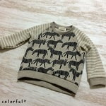 【100size】シマウマたくさん☆rough raglan