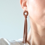 Sun road~small~【レザーピアス】 color “chocolate brown”