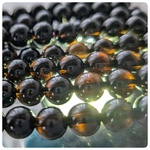 最強の魔除け！∴天然石ビーズ∵ 天然モリオン　6mm　4個