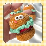 【あみぐるみマスコット】🍅ハンバーガーのトマトばんずくん《しゃけべん島の仲間たち》 / 編みぐるみ ストラップ かわいい バッグチャーム キーホルダー ハンバーガー ミニマスコット