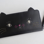 kitsch様専用　ねこのお顔ロングウォレット、iPhone７手帳型ケース　黒猫・ハチワレ猫