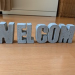 イニシャル型セメントオブジェ【WELCOME】