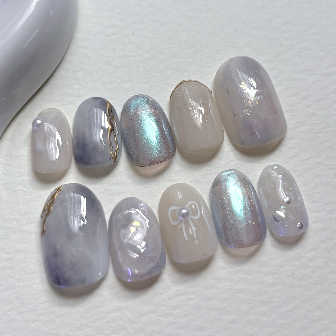 🆕𝐧𝐨.𝟏𝟐【𝐃𝐮𝐬𝐭𝐲 𝐁𝐥𝐮𝐞】ネイルチップ マグネット
