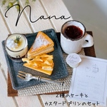 ミニチュアスイーツ　２種のケーキとカスタードプリンのセット