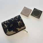 \ちいさなお財布／ minä perhonen smile flower khaki+ tambourine  navy