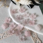 [30個] 手染めビーズ 4枚花弁 フロストフラワービーズ 桜餅   