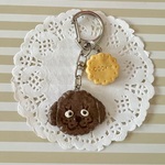 【トイプードル 茶色 】犬 クッキー キーホルダー バッグチャーム 犬モチーフ フェイクフード 樹脂粘土 クレイ ペット うちの子 韓国 ギフト プレゼント
