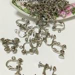 イヤリング金具 4mm 玉カン付 ロジウム10個セット　まとめて