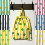 Mサイズ25×30㎝☆お着替え袋・巾着袋☆ストライプにドット