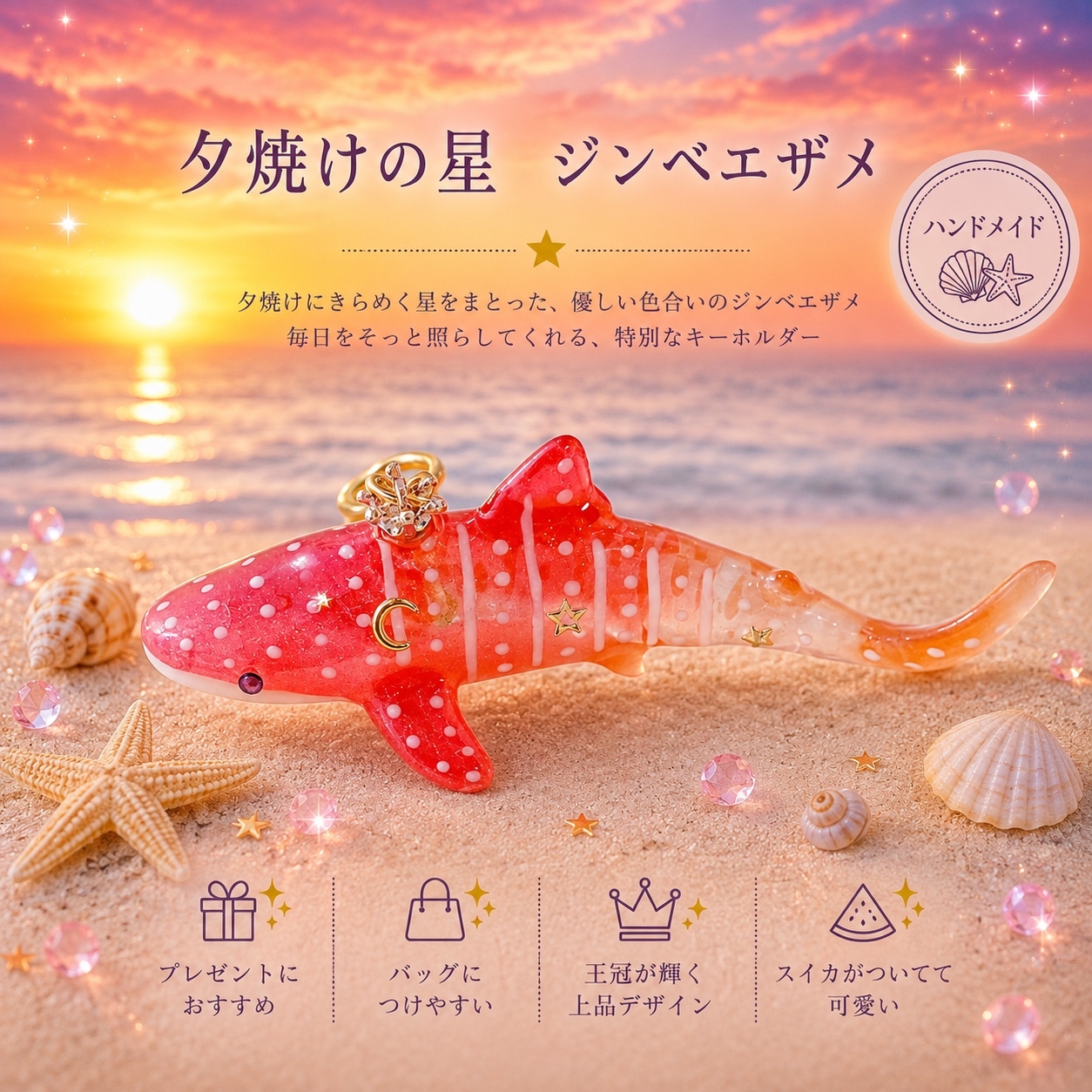 大人気✨【蓄光】夜光クラゲの立体キーホルダー - Handmadeshop