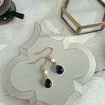 ꫛꫀꪝ✨カットアメジストのドロップピアス（イヤリング ）