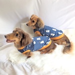 ダックス専用　ハロウィン　可愛いおばけ　ネイビー　切り替えタンクトップ  犬服