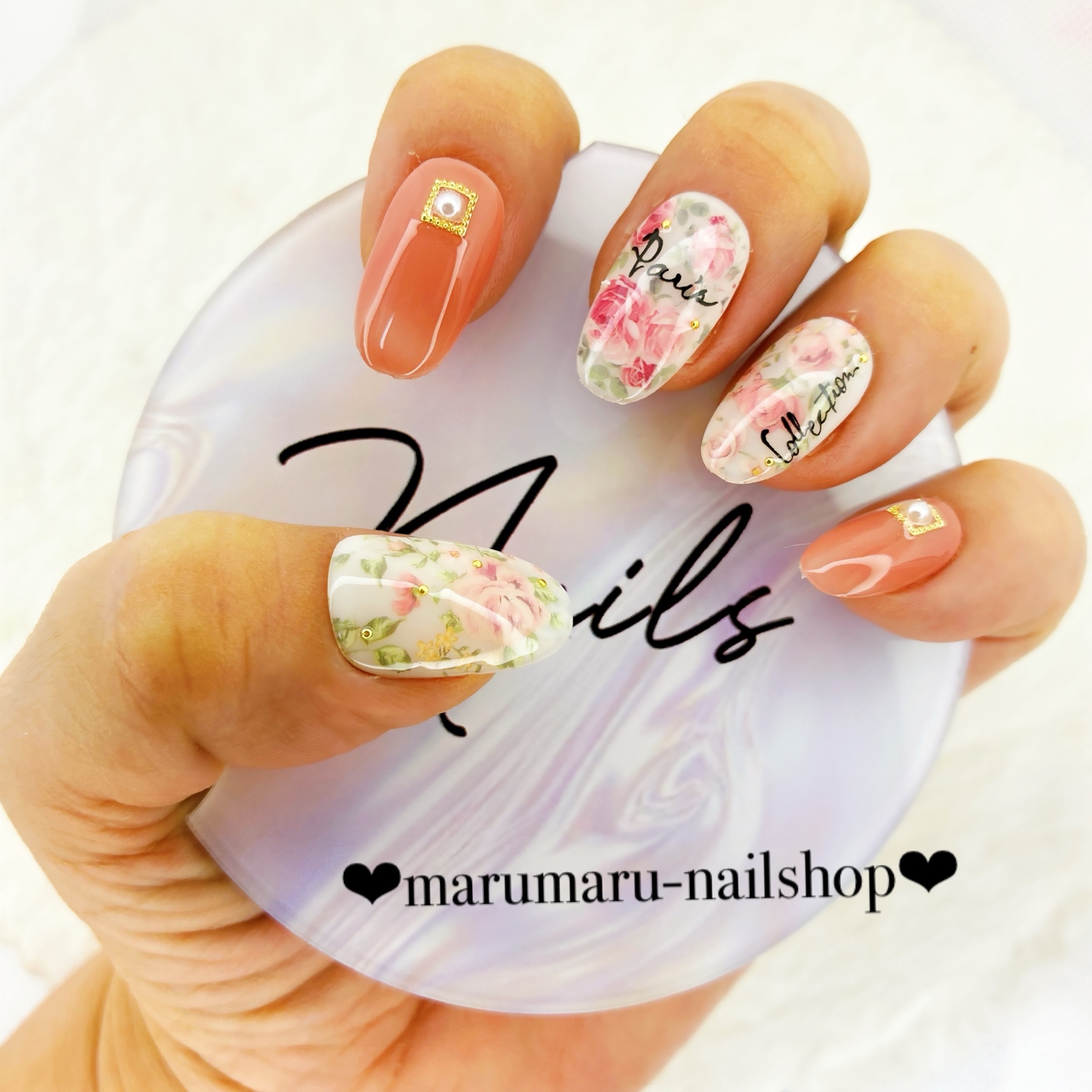 ネイルチップ オーダー 春 ネモフィラデザイン - ❤︎marumaru