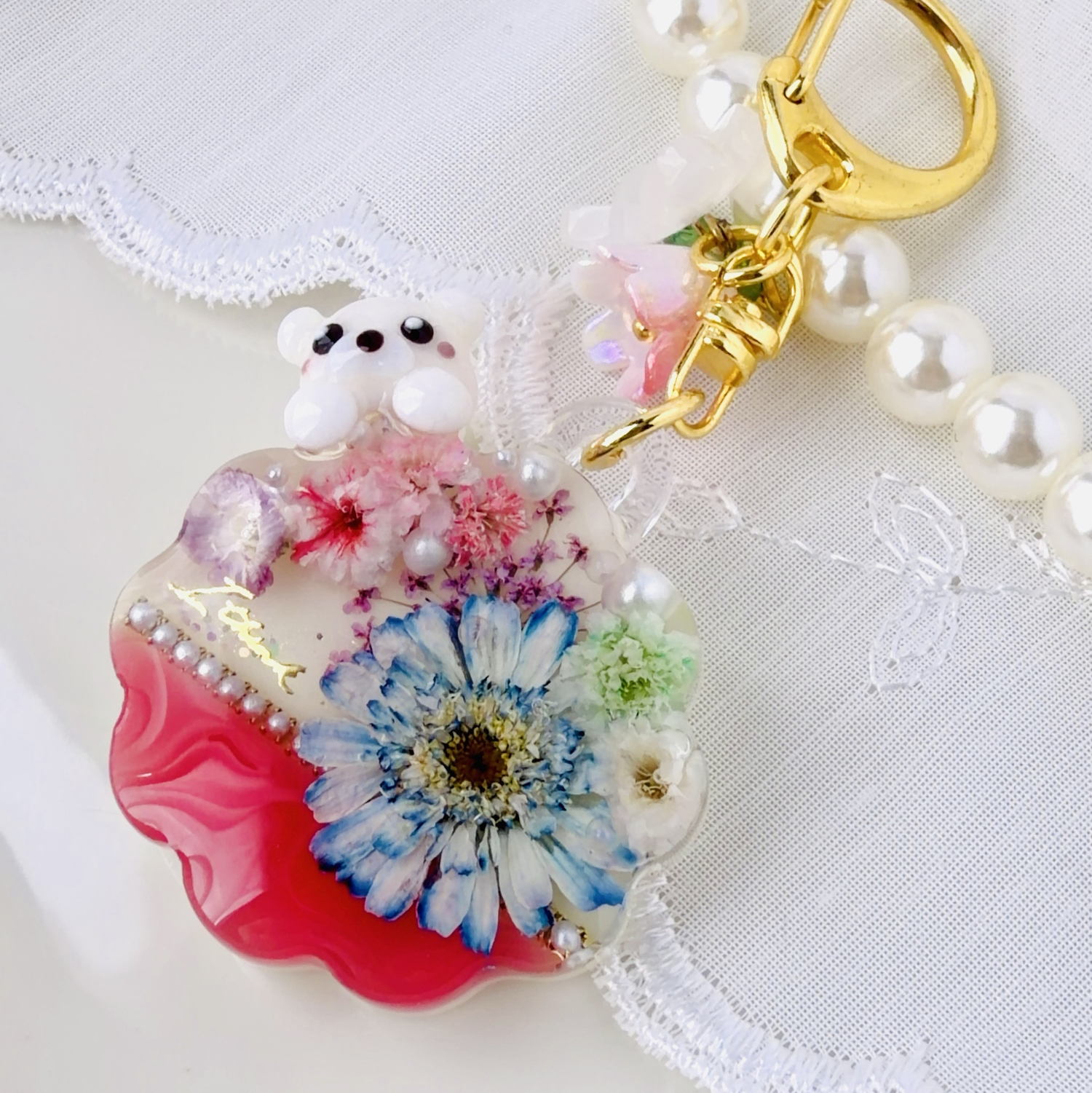 プリン風なシャカシャカキーホルダー - うさたま | minne byGMOペパボ