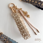 new✨インド刺繍リボン ハンドストラップ 〔no.45〕 バッグチャームにも♡  ザリ刺繍　キーホルダー🔑　バッグチャーム     