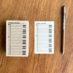 １日のスケジュールが書き込めるスタンプ　ピアノ柄のスケジュールスタンプ、手帳用スタンプ、ふせん用スタンプ