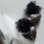 2pcs)4609)チュールタッセル)rhodium leopard heart)#5b