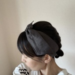 ワイヤー入りヘアバンド（リネン・チャコールグレー）chika　　ワイヤーターバン　痛くなりにくい
