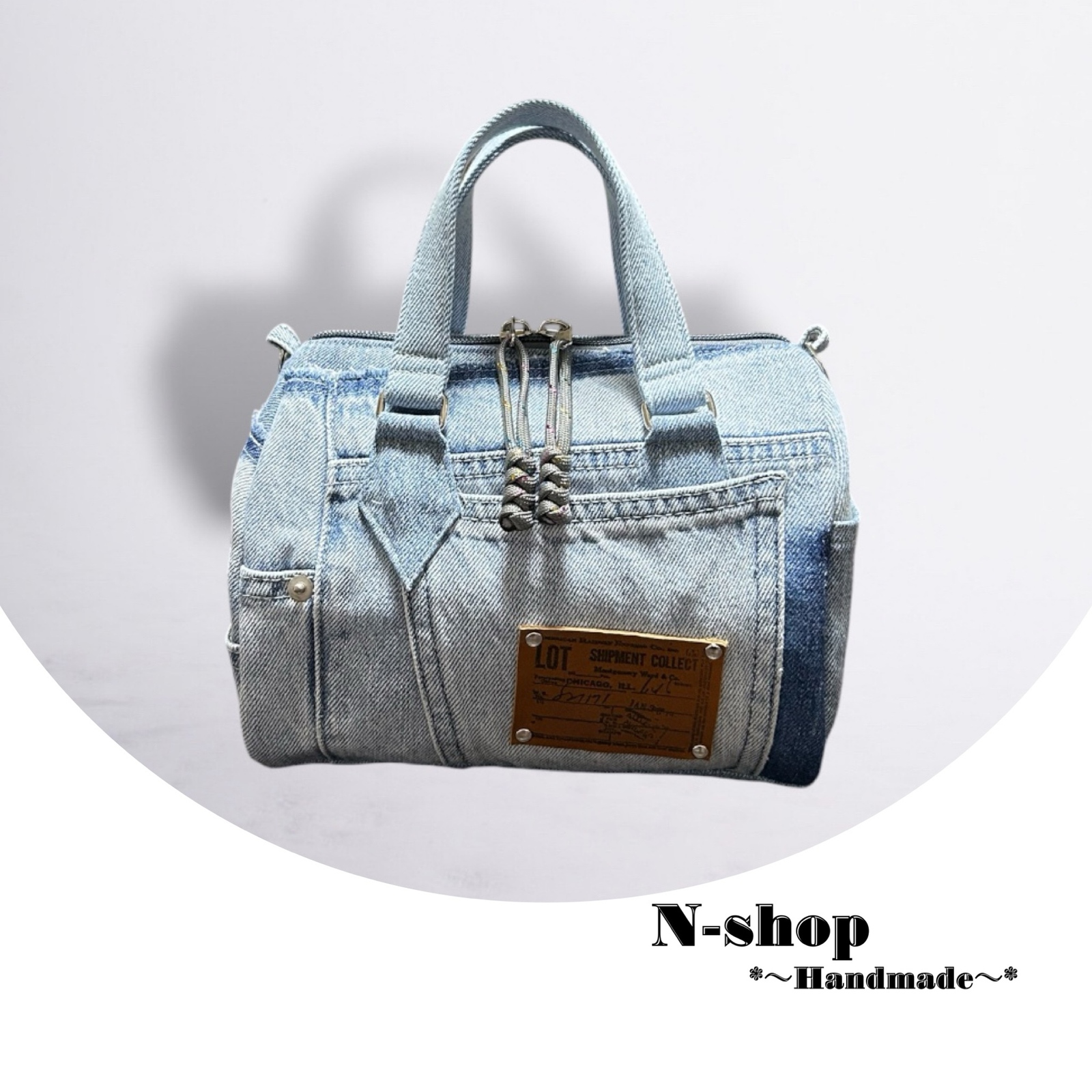 ☆デニムリメイク☆ミニボストンバッグ❥ハンドメイド❥ - N-SHOP'S