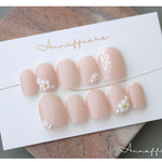 【1点限定！ふつうサイズ・現品販売/すぐ発送】先端ラメの小花ネイルチップ　　　　/Annaffiare セレモニー　デート　マグネット　上品　シンプル　花柄　結婚式　参列