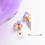ロリポップ🍭とオバケ👻のハロウィンピアス（イヤリング）