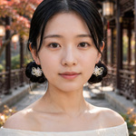 ピアス「ほの穂」（白×アイボリー）