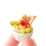 ミニチュア  丸ごとメロン の プリンアラモード  |  フェイクスイーツ ・ ドールハウス ・ 食品サンプル  / おしゃれ  インテリア