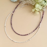 【オーダー品】淡水パールネックレス / バイオレットサファイヤネックレス 