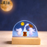 お月見　うさぎ　月見うさぎ　餅つき　9月　秋　半円