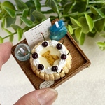 ミニチュア♡テディベアケーキとキャンドルのトレイ⭐︎数字とカラーが選べる