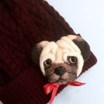 かなり大きな 犬 ブローチ   パグ