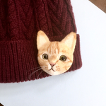 ちょっと大きな 猫 ブローチ   茶トラ (訳あり)