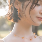 【記憶を綴って】（ネックレス、連なりタイプ） 14kgf（香りの記憶-金木犀- series） 