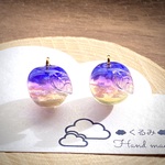 レジンピアス イヤリング 夕暮れ空  りんごちゃん   