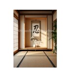 「忍」（にん・nin）　書道アート　Brush Calligraphy Art  NO71