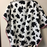 New★収納コンパクト☆授乳ケープ（キュートな耳付き&牛柄×ピンク）