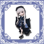 和柄のフィッシュテールドレス（紫×黒×銀）᯽ blythe ブライス リカちゃん オビツ24 pullip プーリップ momoko ジェニー ミスキティ 等