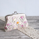 《送料無料》ミニがま口ポーチ*インド刺繡リボン*ピンク