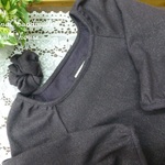 natural*(L)起毛渋紫ラメ入りワンピース