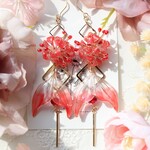 【8/29(土)21時〜販売開始】赤　曼珠沙華の花人魚のピアス/イヤリング