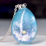 天使の星涙—幻想的な空玉レジンネックレス