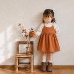 【よちよち〜120size】くすみ桜再入荷！ ずぼっと着れる キャミワンピース　( ワンピース 女の子 ギフト プレゼント 誕生日 くすみカラー 子供服 無地 夏服 お揃い 70 80 90 100 