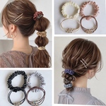 選べる　ヘアゴム ４点　セット　シュシュ　サテンシュシュ　ヘアアクセサリー　小さめ　キラキラ　結婚式　